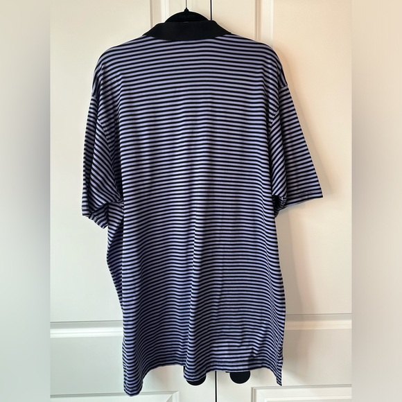 Masters by Peter Millar Men’s Purple and Black Striped Cotton Polo (Size XXL) - Picture 2 of 6